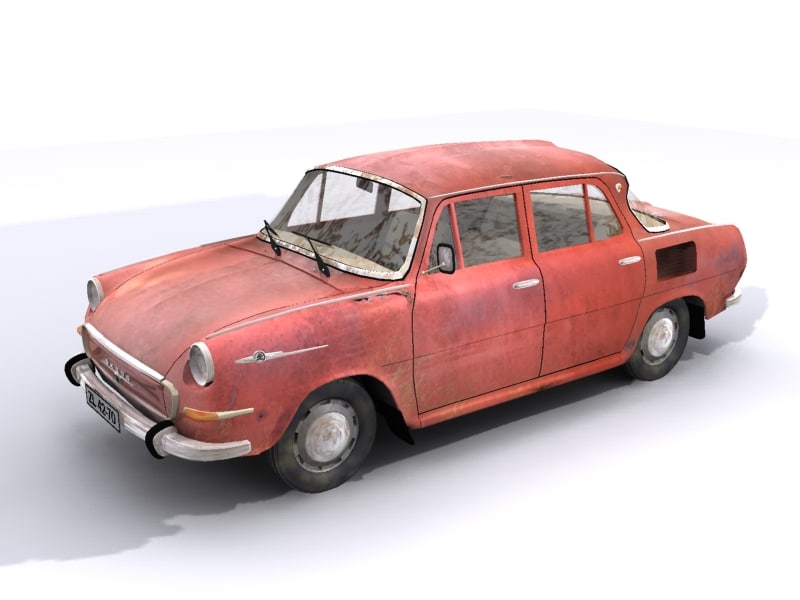 3d model skoda 1000mb old car